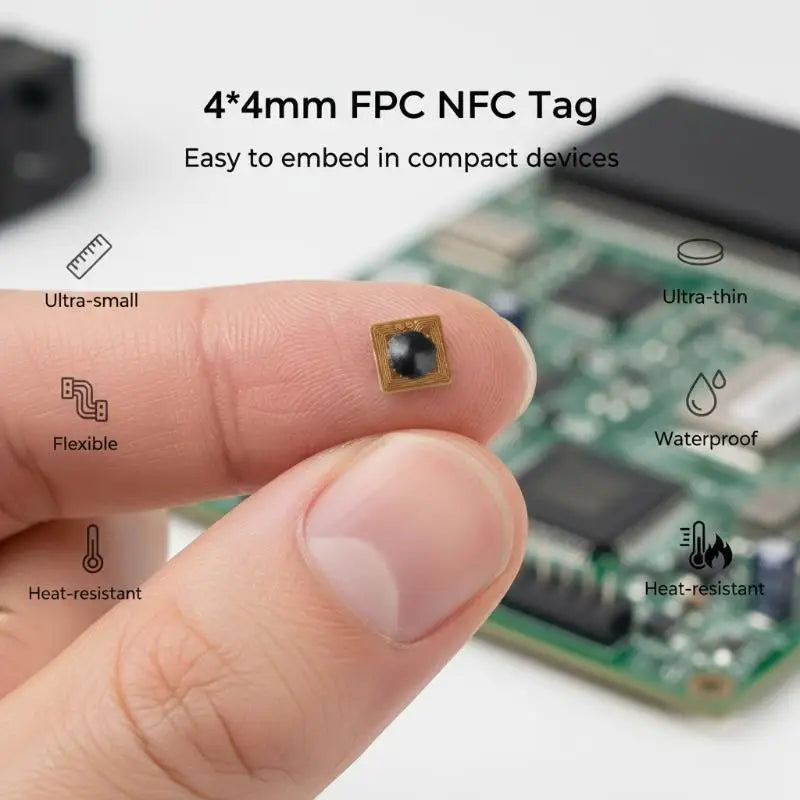 Ultra Thin 4*4mm FPC Ntag213 NFC RFID Sticker Programmable Micro Label for Access Control Supply Chain Management Oasis Select Default Title