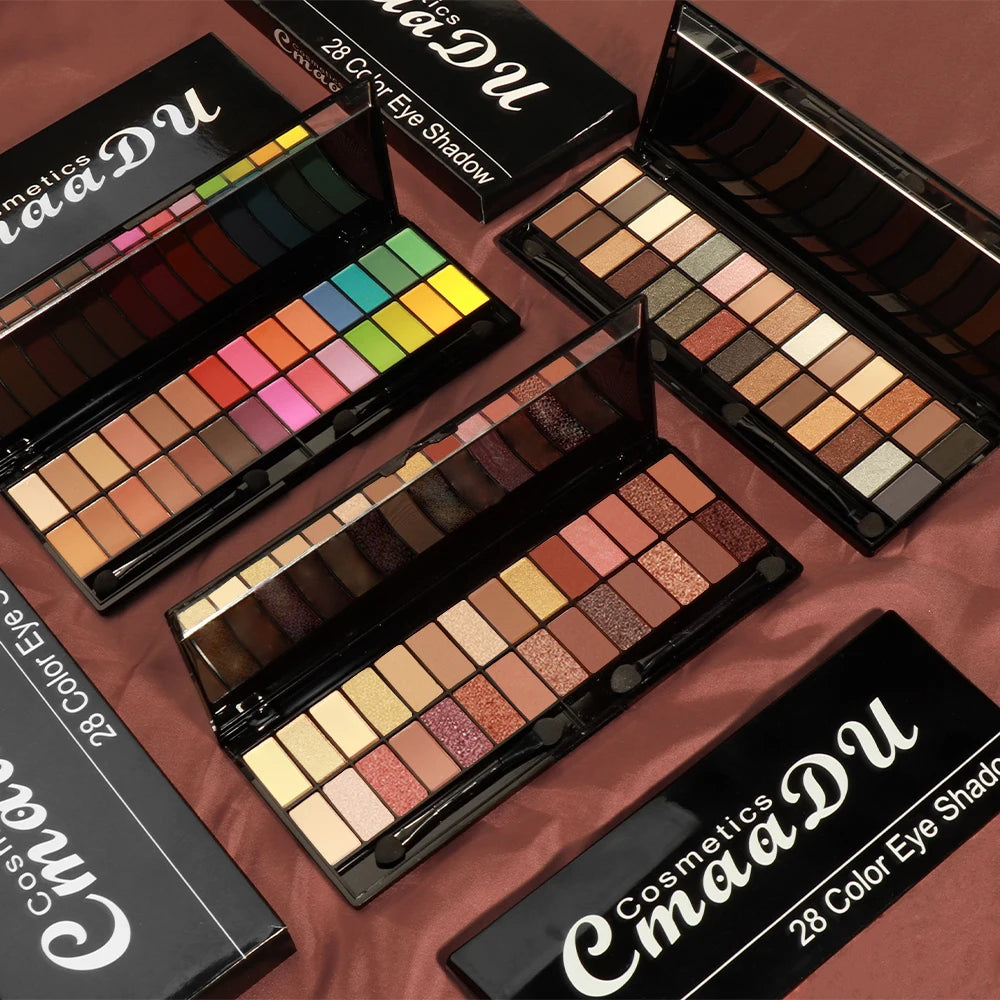 28-Color Eyeshadow Palette | Nude Matte Glitter Earthy Tone Highly Pigmented Waterproof Brown Shimmer | Y2K Valentine's Day Gift Oasis Select