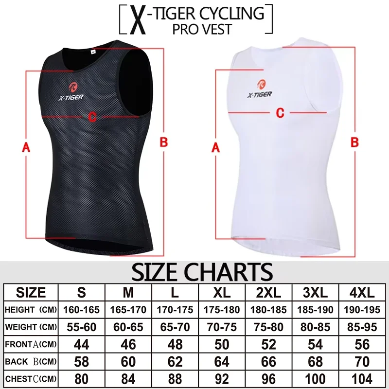 X-TIGER Cycling Underwear Men's Sleeveless Cycling Vest Cool Mesh Stretch Road Cycling Jersey Oasis Select