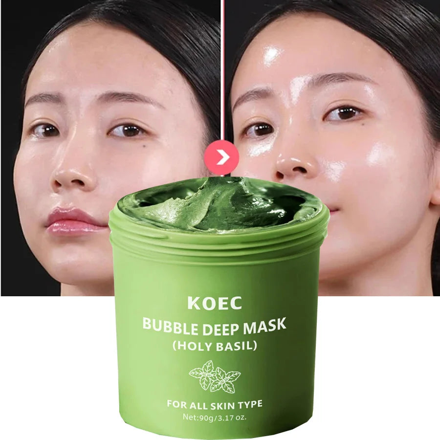 Holy Basil Bubble Clay Mask – Pore Cleansing & Oil Control