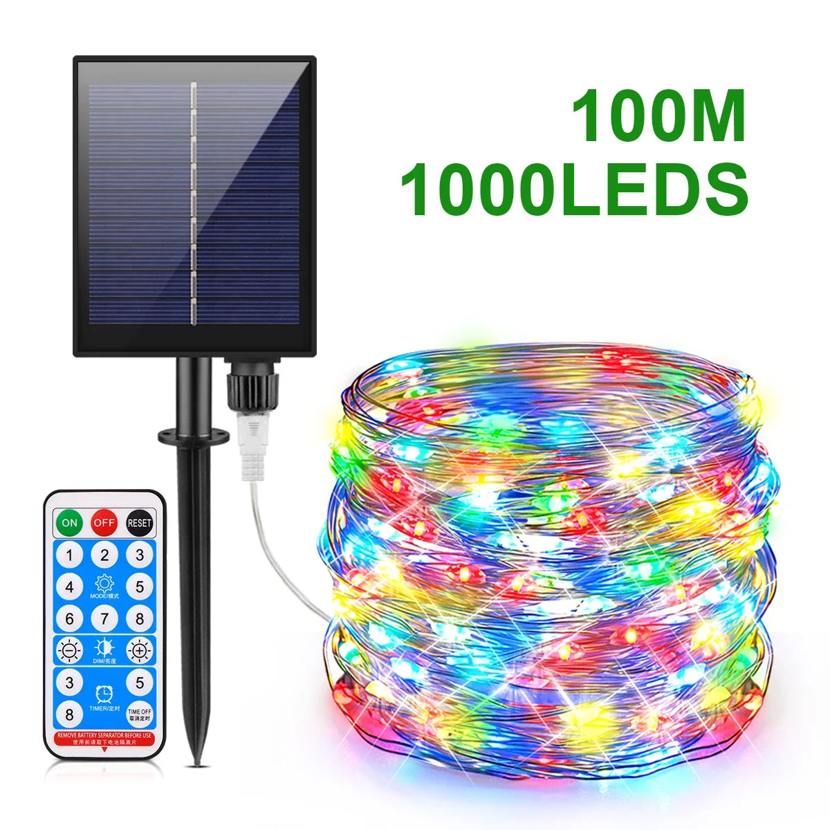100M 50M Outdoor Solar Fairy Lights LED Copper Wire String Light Waterproof Solar Lamp 8 Modes Wedding Garden Galand Decor Gift Oasis Select
