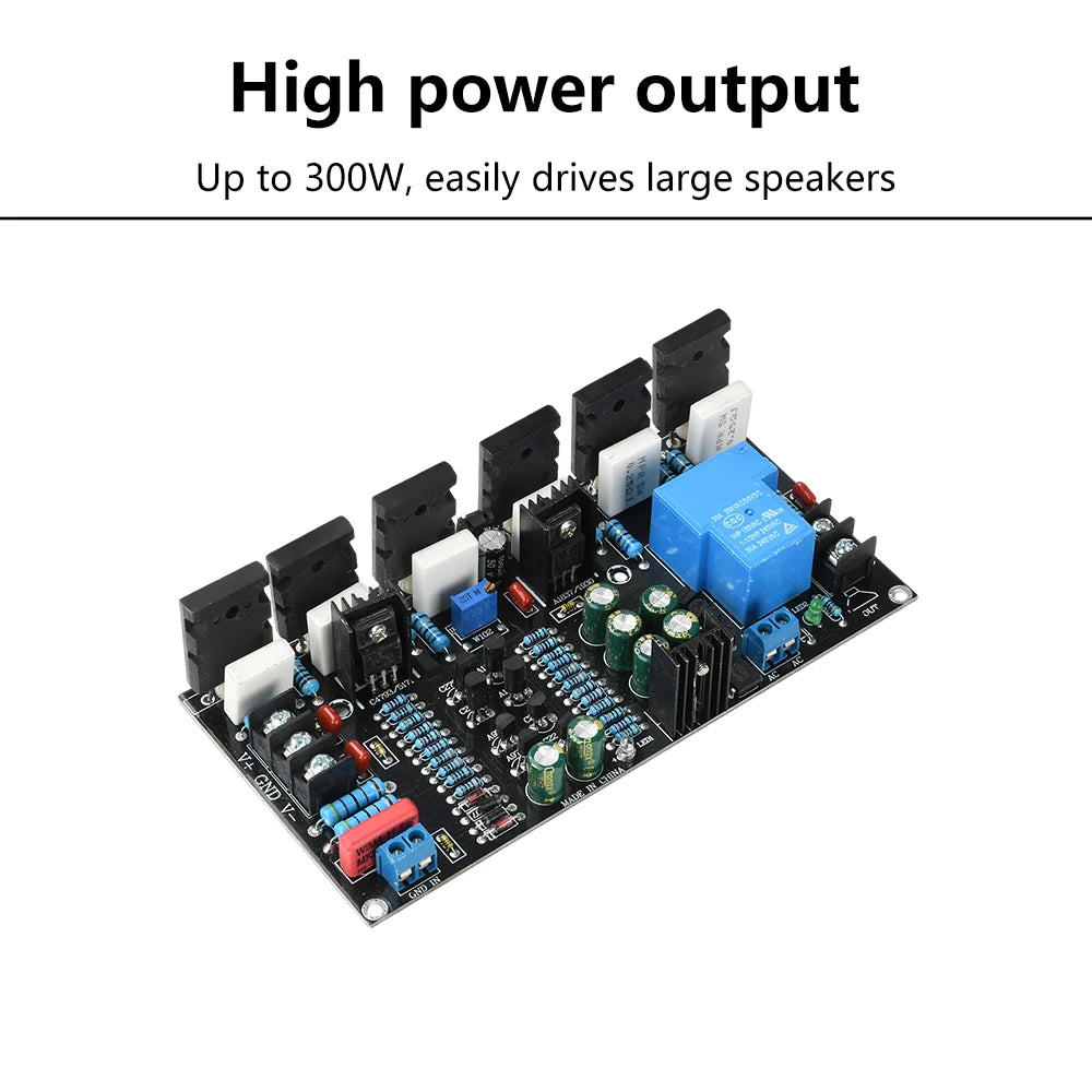 DC 20V-90V 300W Mono Power Amplifier 1943+5200 HIFI High-power Paired Tube Post Stage Audio Amplifier Board with Speaker Protect Oasis Select