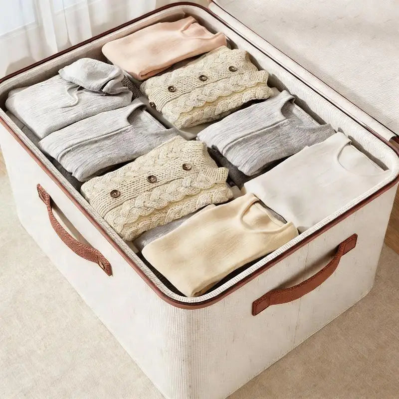 With Zipper Wardrobe Organizer For Home Portable Space-Saving Durable Foldable Clothes Storage Box Oasis Select