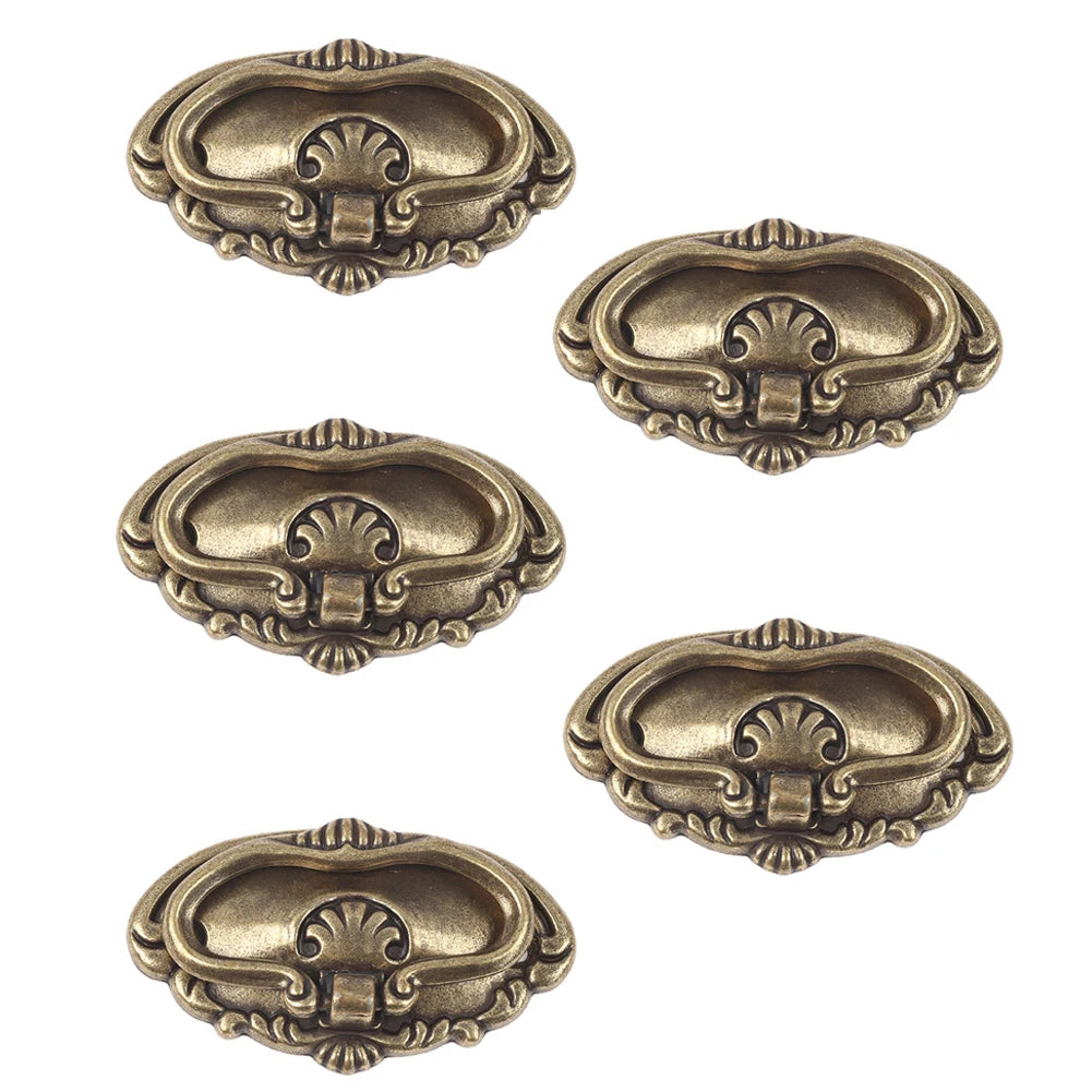 5pcs Retro Kitchen Drawer Cabinet Door Handle Furniture Knobs Drawer Jewelry Box Decorative Handles Furniture Hardware Oasis Select