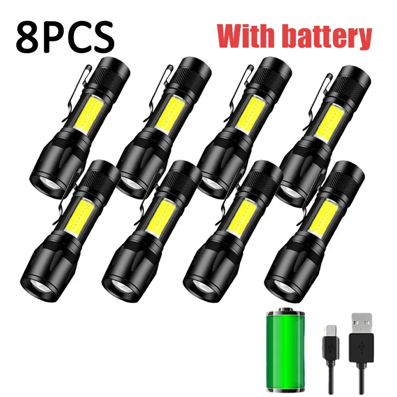 Mini LED Rechargeable Flashlight 800LM USB Torch | Waterproof