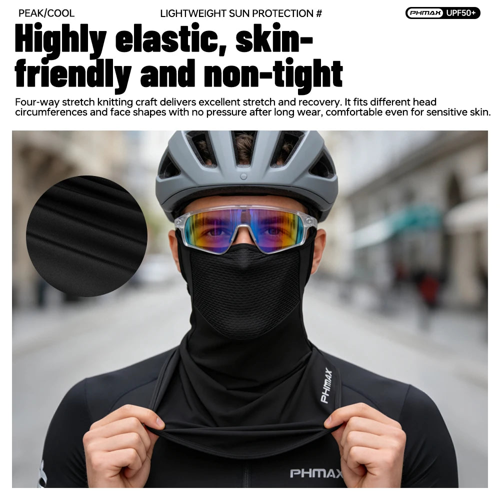 PHMAX Summer Ice Silk Bicycle Mask Scarf Sun Protection Full Face Mask Anti-UV Breathable Quick Dry MTB Road Bike Cycling Mask Oasis Select