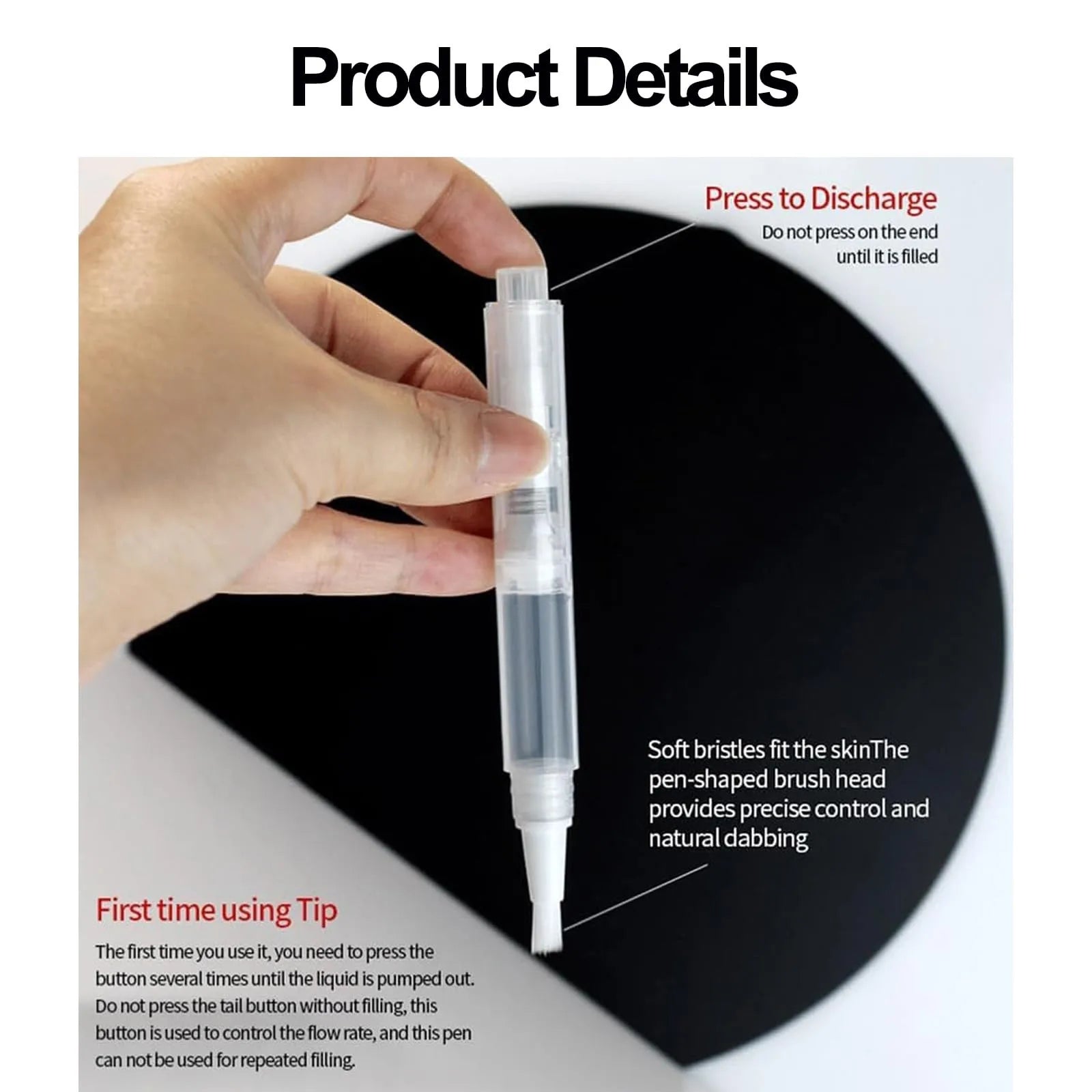 1pc Fillable -up Paint Pen Brush, Transparent Plastic Touch-Up Paint Pen, Refillable Paint Brush Pen, Furniture Repairs Tool Oasis Select