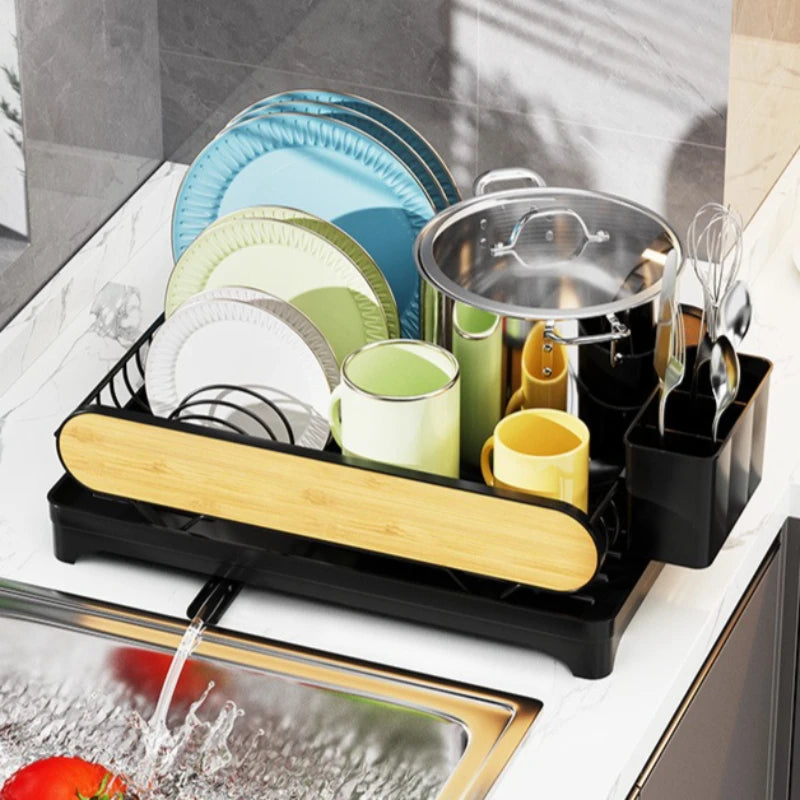 Kitchen Dish Storage Rack Water Filter Bowl Basket Tableware Shelf Sink Countertop Drain Bowl Rack Oasis Select