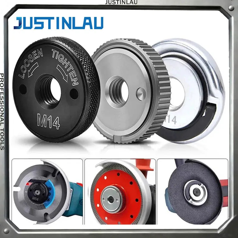 JUSTINLAU 1PC Universal M14 Thread Angle Grinder Pressure Plate Angle Grinder Flange Nut Accessory for Replacing Clamping Tools Oasis Select
