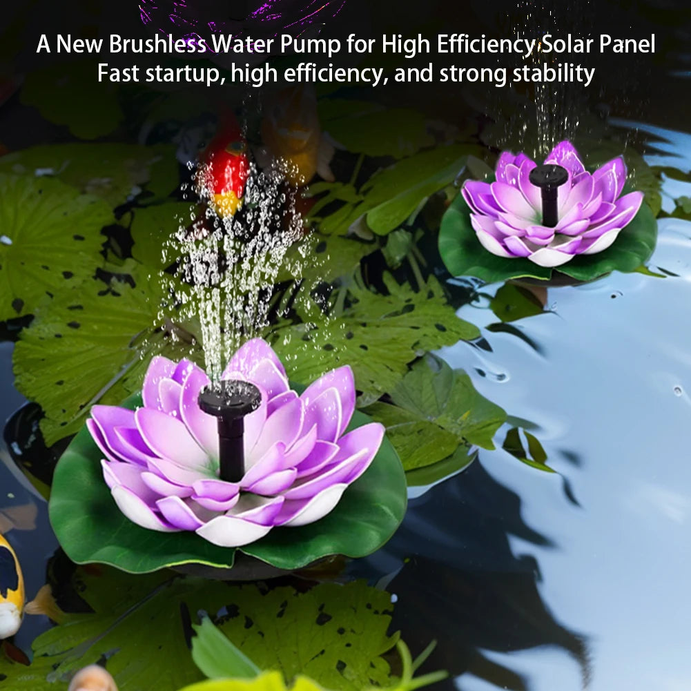 Lotus Solar Floating Fountain for Bird Bath, Pond & Garden Solar Garden Fountain Oasis Select