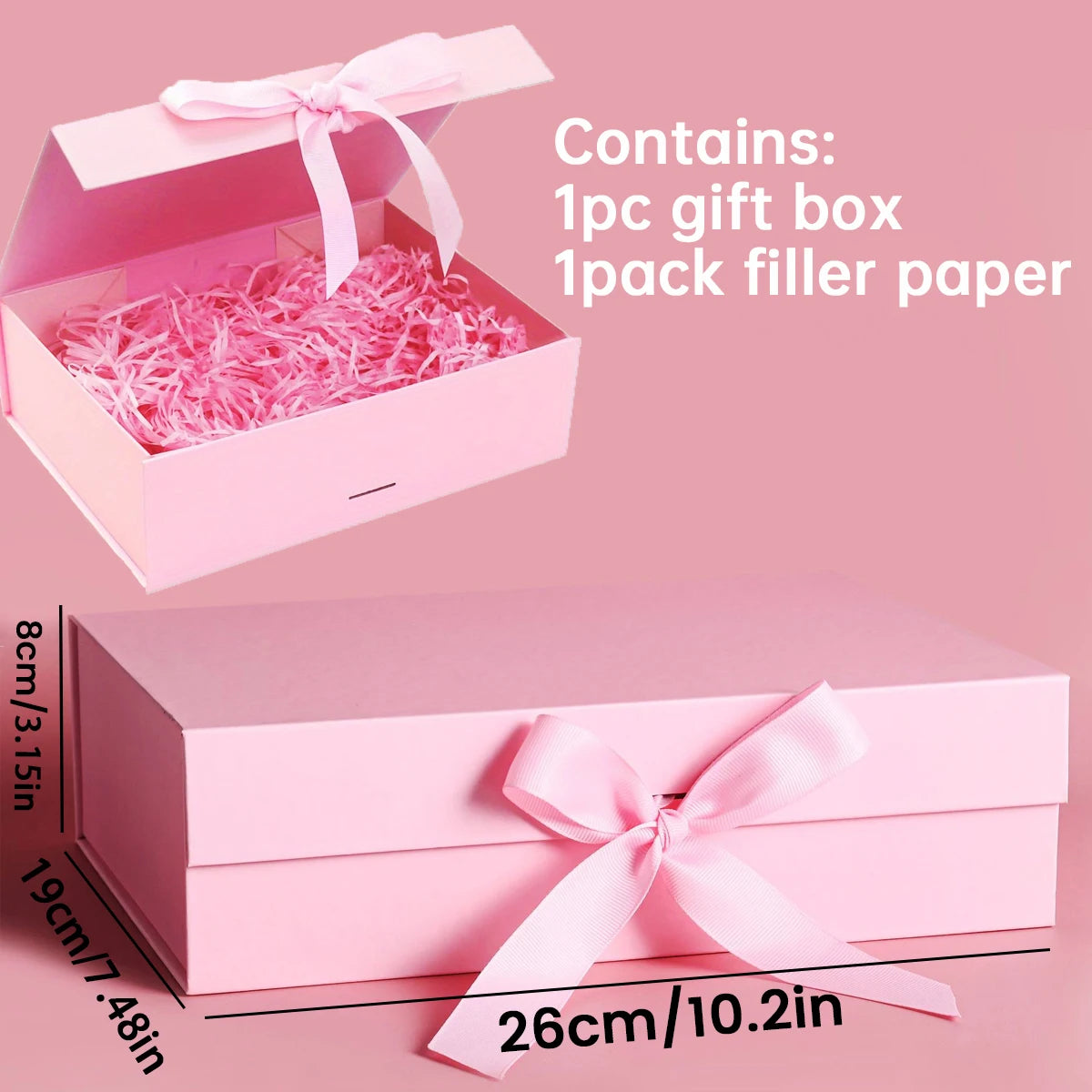 Pink Magnetic Gift Box, Luxury Gift Box, Gift Wrapping Box For Birthday Holiday Party Christmas Halloween Anniversary Oasis Select M size 19x26x8cm Other