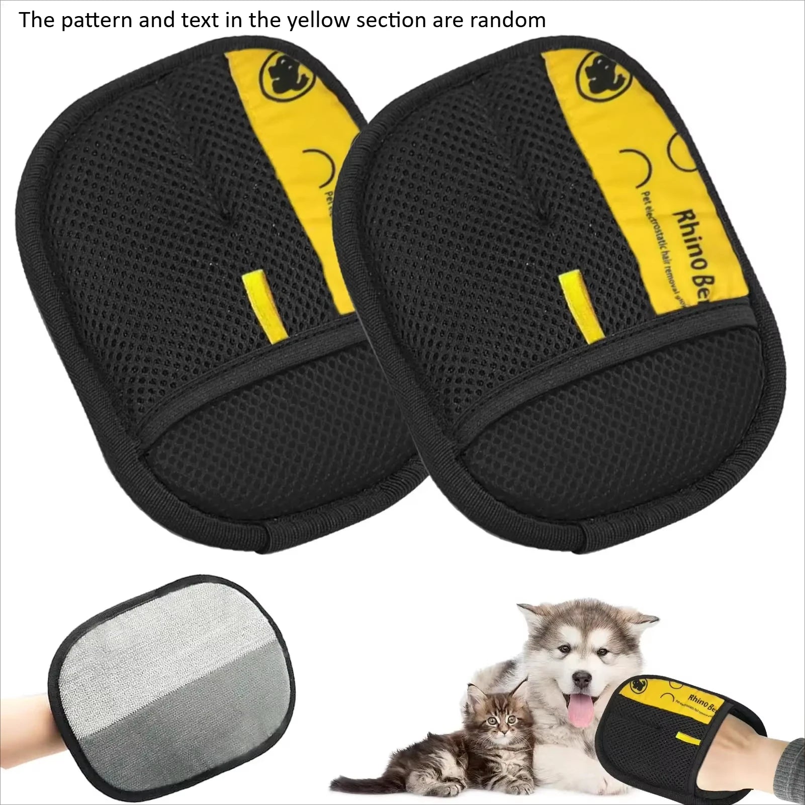 2Pcs Cat Grooming Glove for Brushing & Massage,Pet Hair Remover Gloves - Double-Sided Enjoy Combing, Remove Loose Hair FromPet Oasis Select
