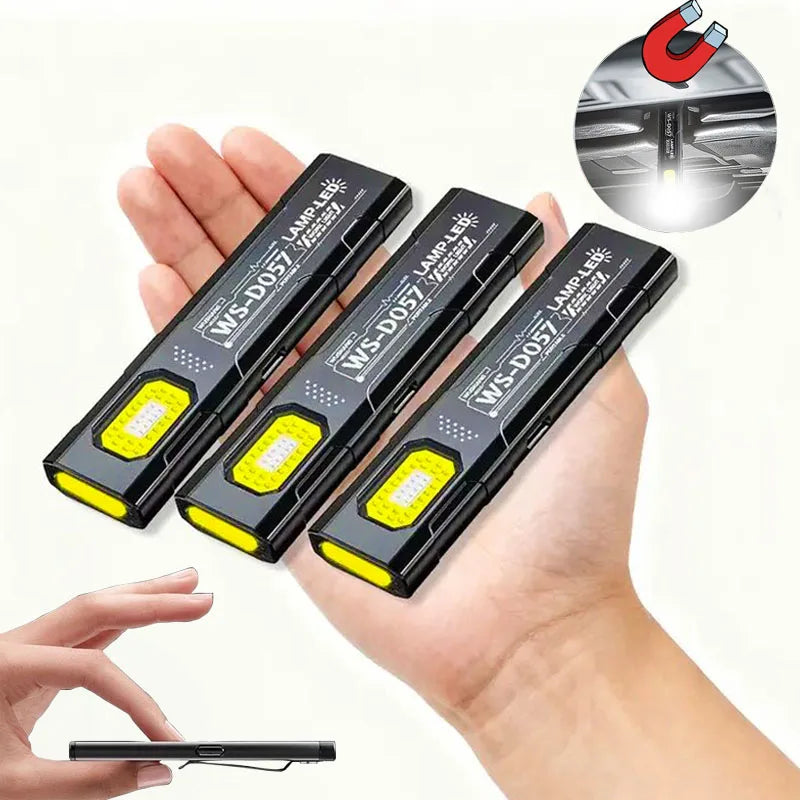 Mikenoon Mini EDC Flashlight COB 600LM | Hat Clip & Magnet