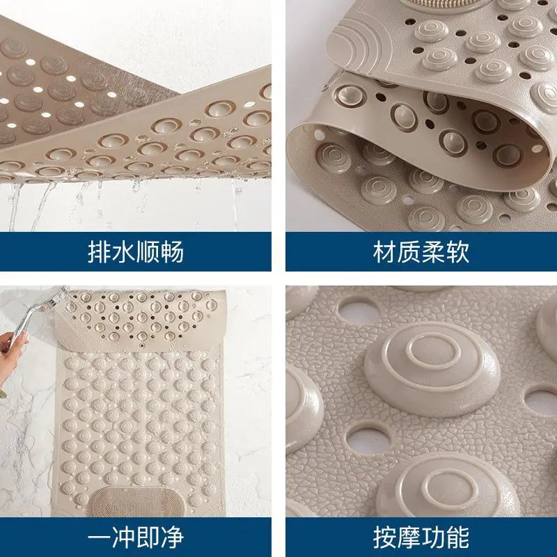 New Non-slip Bath Mat with Suction Cup and Drain Hole, Soft Machine-washable Shower Mat Non-slip Bath Mat Oasis Select