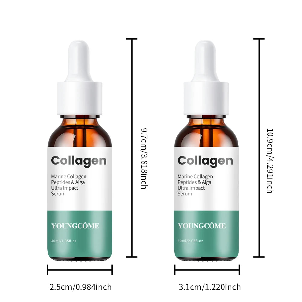 Collagen Peptide Facial Serum, Marine Collagen & Hyaluronic Acid, Daily Firming Lifting Serum for Wrinkle Reduction, Diminishes Oasis Select