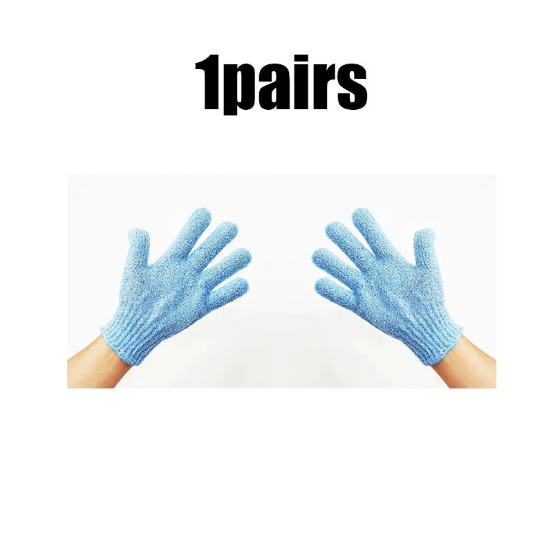1/2/3pairs Body Cleaning Gloves Washcloth Soft Brush Home Hotel Bathroom Shower Ball Back Scrubber Exfoliating Skin Bath Gloves Oasis Select 1pairs blue