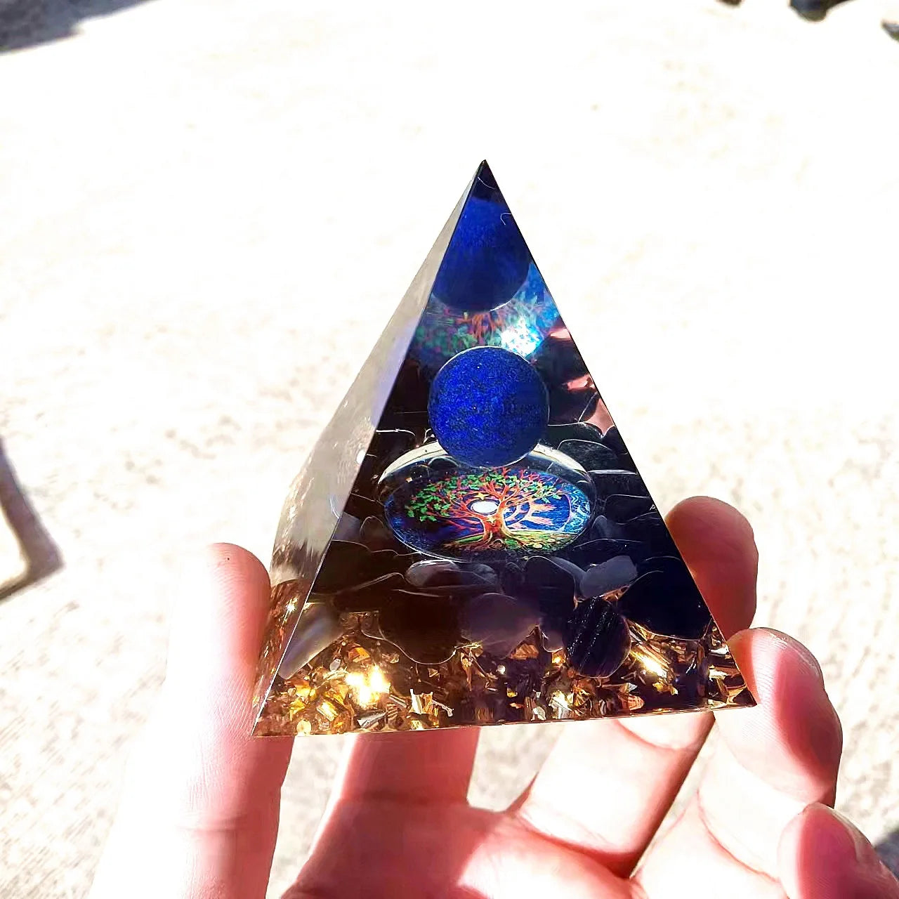 Crystal Pyramid ornaments crushed stone glue dropping resin crafts home and office car decoration products decorations for home Oasis Select 22 60mm x 60mm