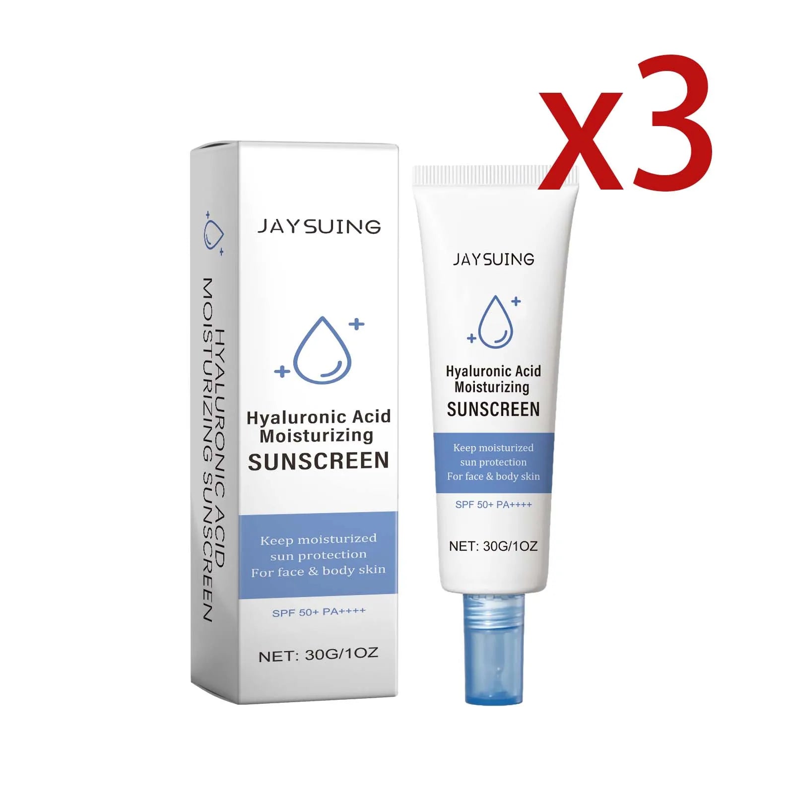 Efficient Moisturizing Sunscreen Lotion SPF50 Prevent Tanning Reduce Sunburn Anti UV Rays Waterproof Facial Nourishing Sunscreen Oasis Select 3x30g 30g