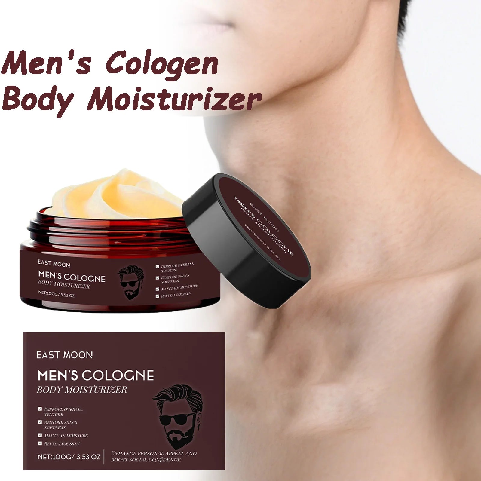 Men's Collagen Body Moisturizer – Woody Scent, Non-Greasy Lotion Men's Body Moisturizer Oasis Select