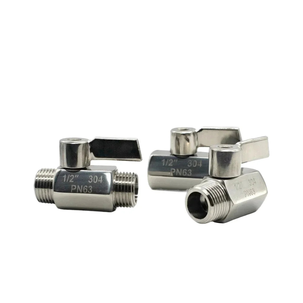 304 Stainless Steel Mini Ball Valve 1 2 3 4 6 Points PN63 Internal Thread External Thread for Water Oil Acid Two-way Ball Valve Oasis Select
