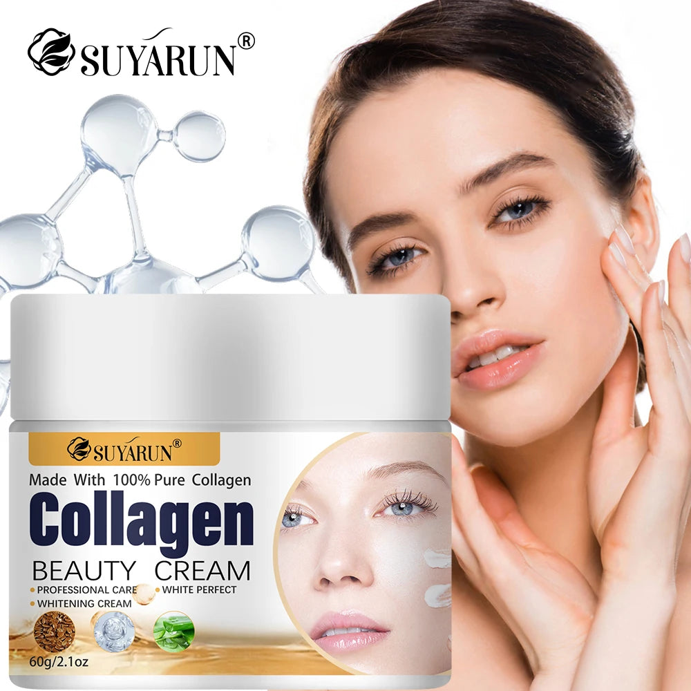 SUYARUN Collagen Face Cream Anti-Aging Firming And Moisturizing with Hyaluronic Acid for All Skin Types. Oasis Select