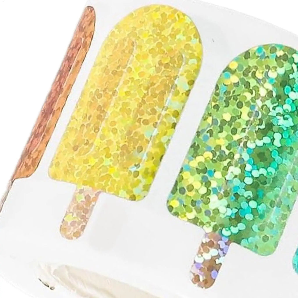 500Pcs Popsicles Pattern Summer Vibes Drinkware Decor Self-Adhesive Stickers Party Vibes Decor For Gift Card Box Decor Stickers