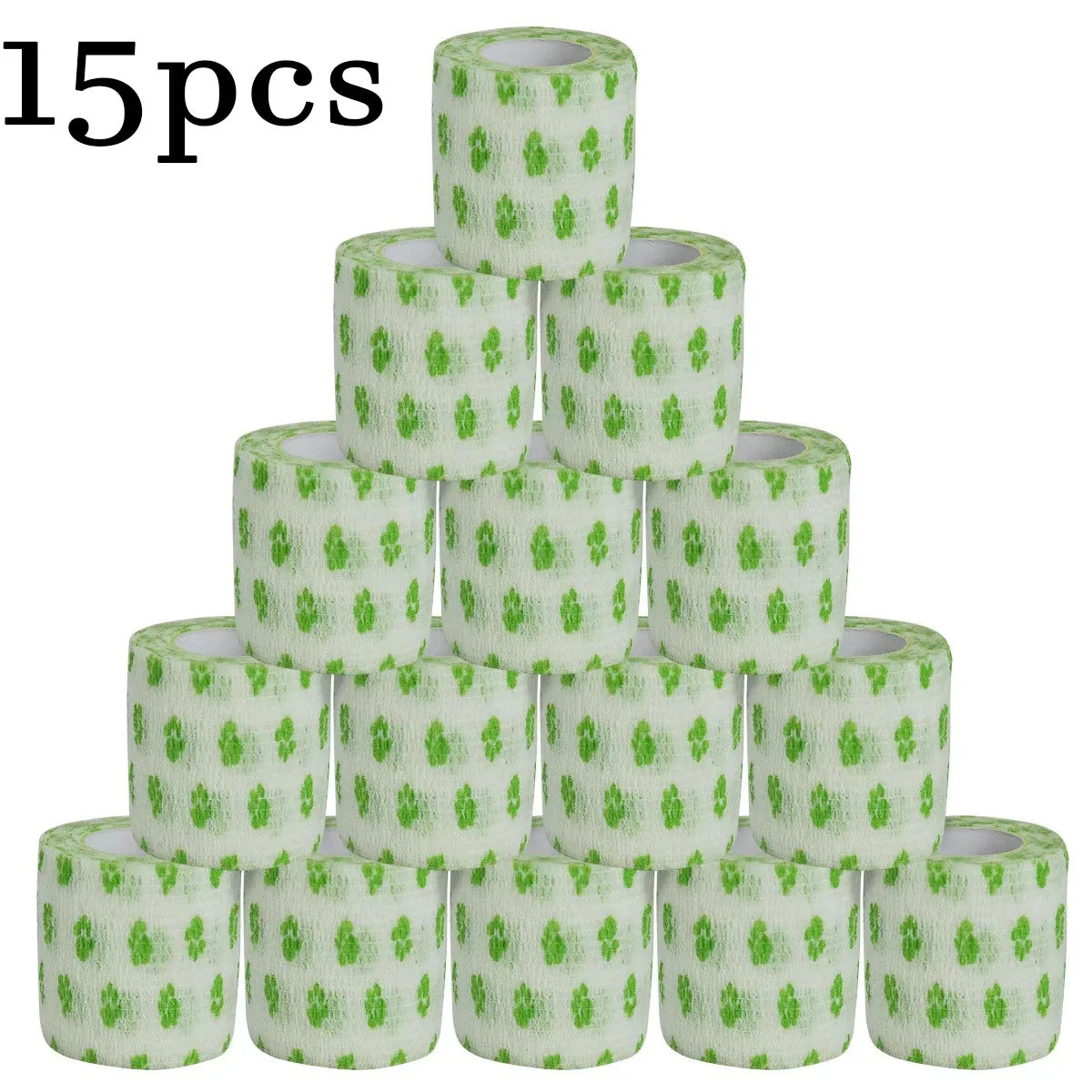 6/12/15Pcs Printed Medical Self Adhesive Elastic Bandage Colorful Sports Wrap Tape for Finger Joint Knee First Aid Kit Pet Tape Oasis Select 15PCS-5cm