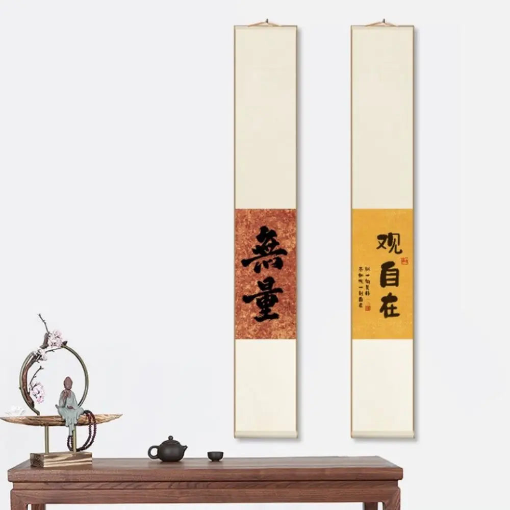 Self-made Gifts Art Supplies Painting Drawing Paper Gilded Rice Paper Scroll Blank Hanging Scroll Mini Batik Trumpet Scroll Oasis Select