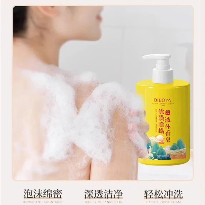 500ml Sulfur Mite Removal Liquid Soap Body Wash Cleaning Large Bottle Body Cleansers Shower gel Oasis Select