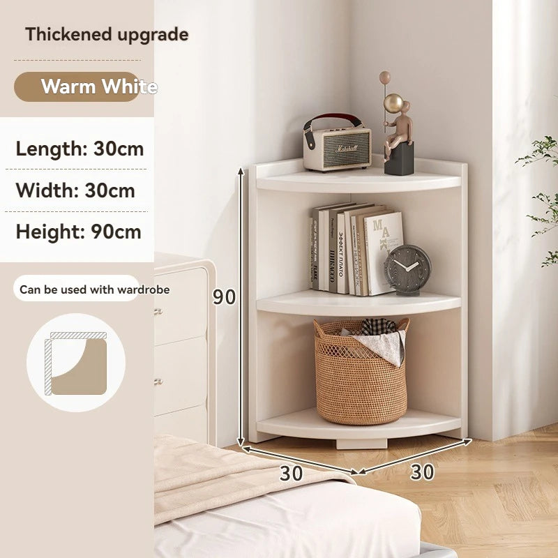Corner storage cabinet for home use, simple foyer, coat rack, corner wall display cabinet, floor standing bookshelf, bedroom sid Oasis Select three layers-30-90