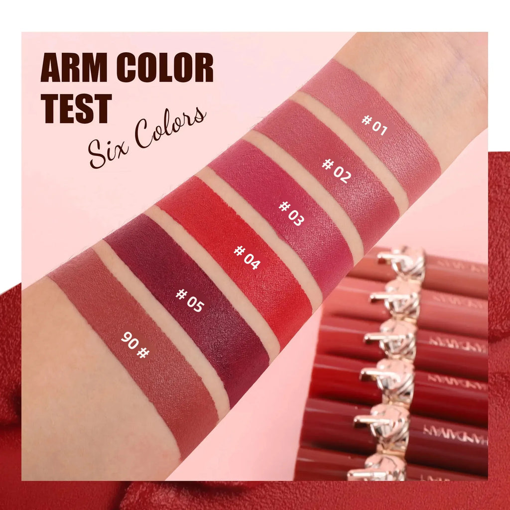 HANDAIYAN Velvet Matte Lipstick | Moisturizing, Waterproof, 6 Shades
