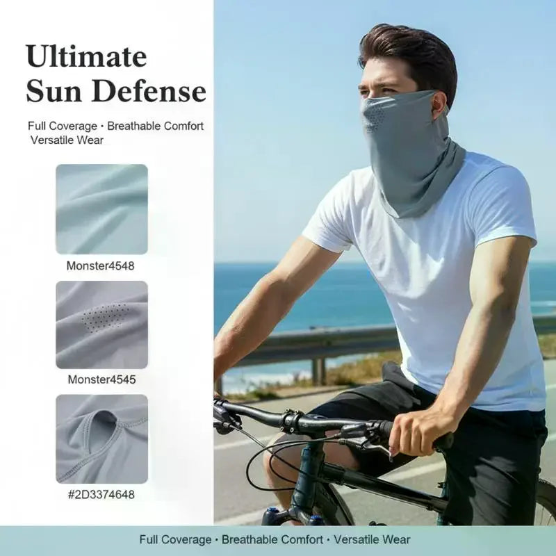 Ice Silk Face Cover UV Protection Anti-UV Neck Gaiter Breathable Face Shield for Summer Riding and Jogging Oasis Select