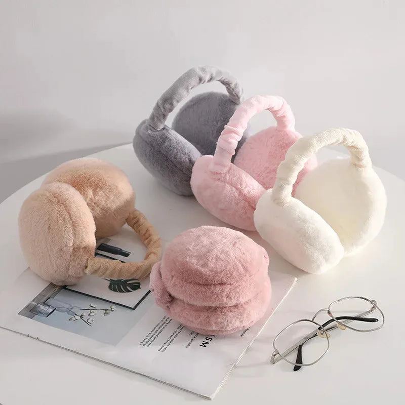 1-4PCS Korean Version Foldable Portable Ear Cup For Warmth, Plush Earplugs For Men And Women For Warmth In Autumn And Winter Oasis Select