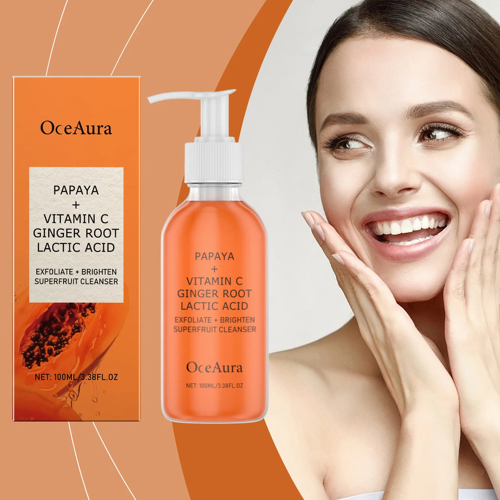 Oceaura Papaya Facial Cleanser – Oil Control & Brightening 100ml