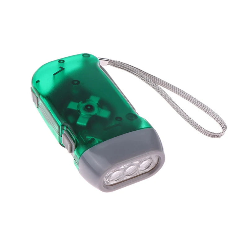 Flashlight LED Hand Pressing Dynamo Crank Power Wind Up Flashlight Mini Self Generating Torch Camping Lamp Outdoor Home Supplies Oasis Select Green