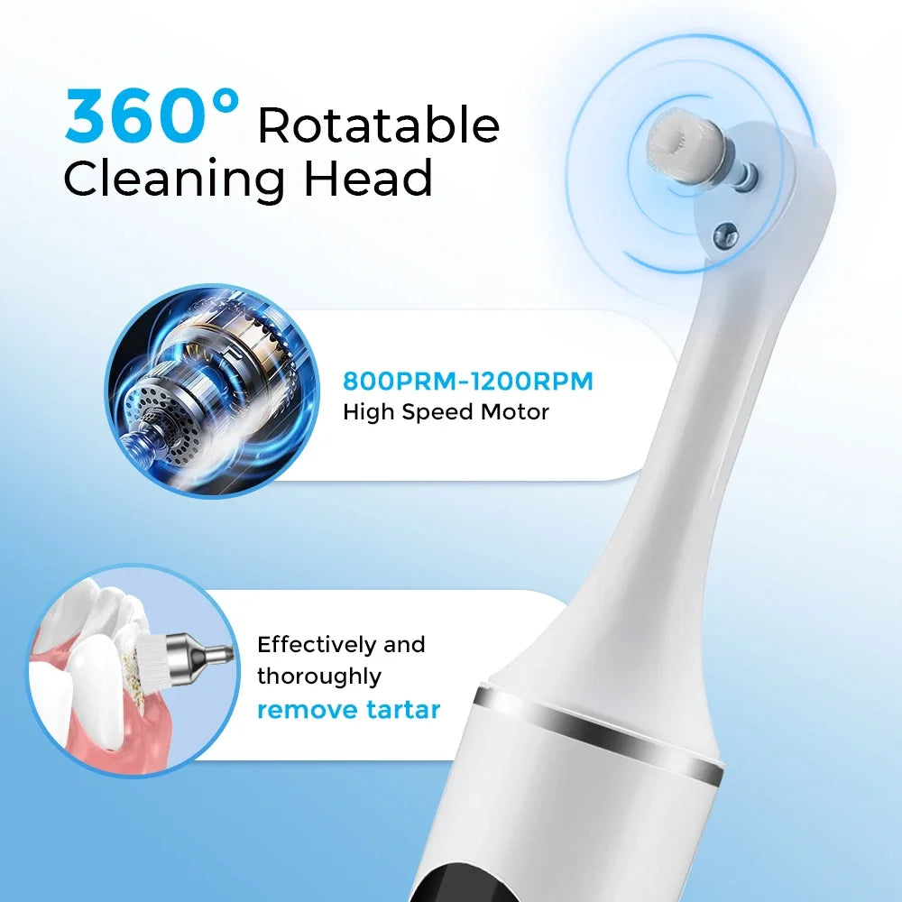 Electric Tooth Polisher – 5 Modes, 6 Heads, LED Light