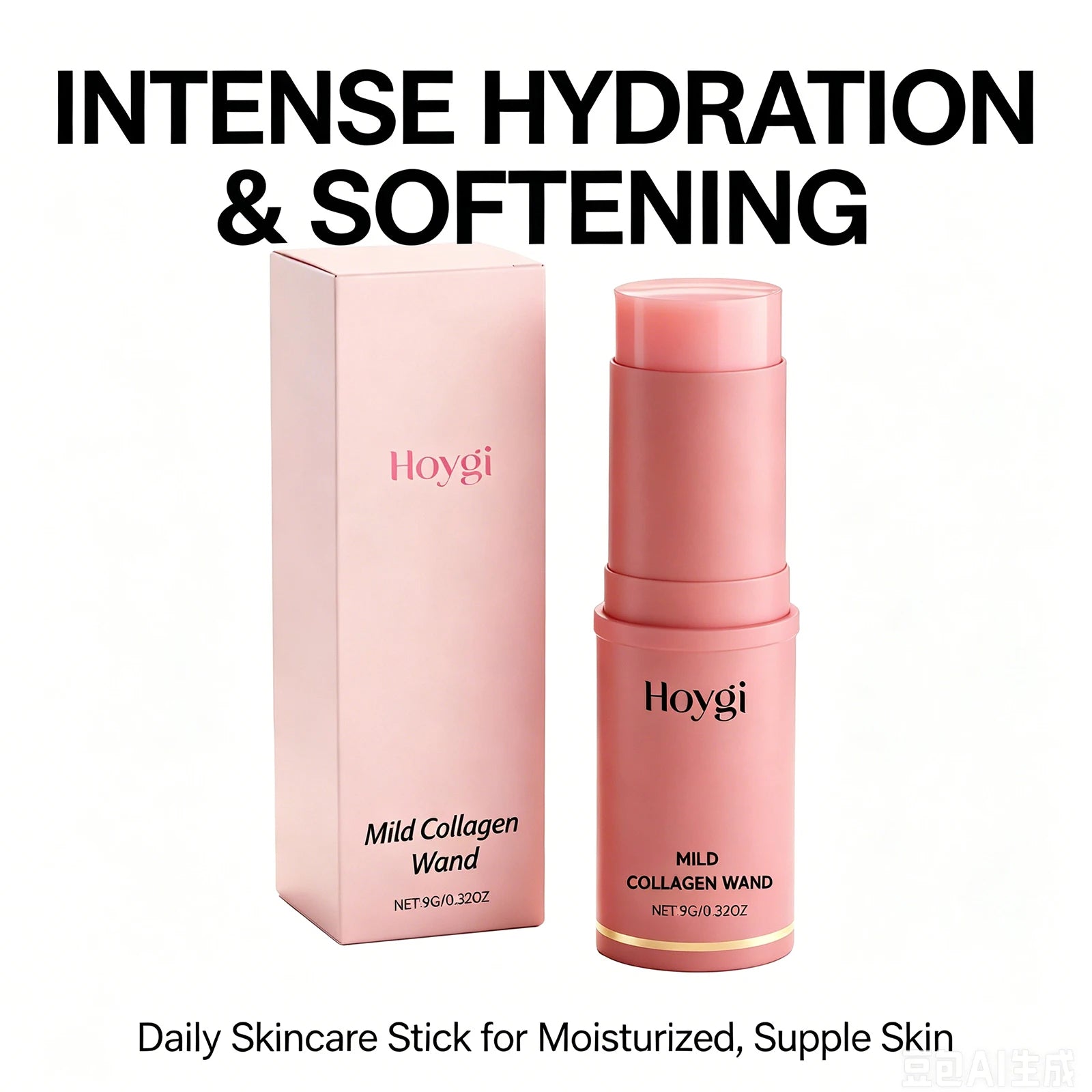 Collagen Hydrating Stick Moisturizing Firming Face Balm Makeup Base Korean Skincare Portable Pink Balm Stick for Dry Skin 9g Oasis Select