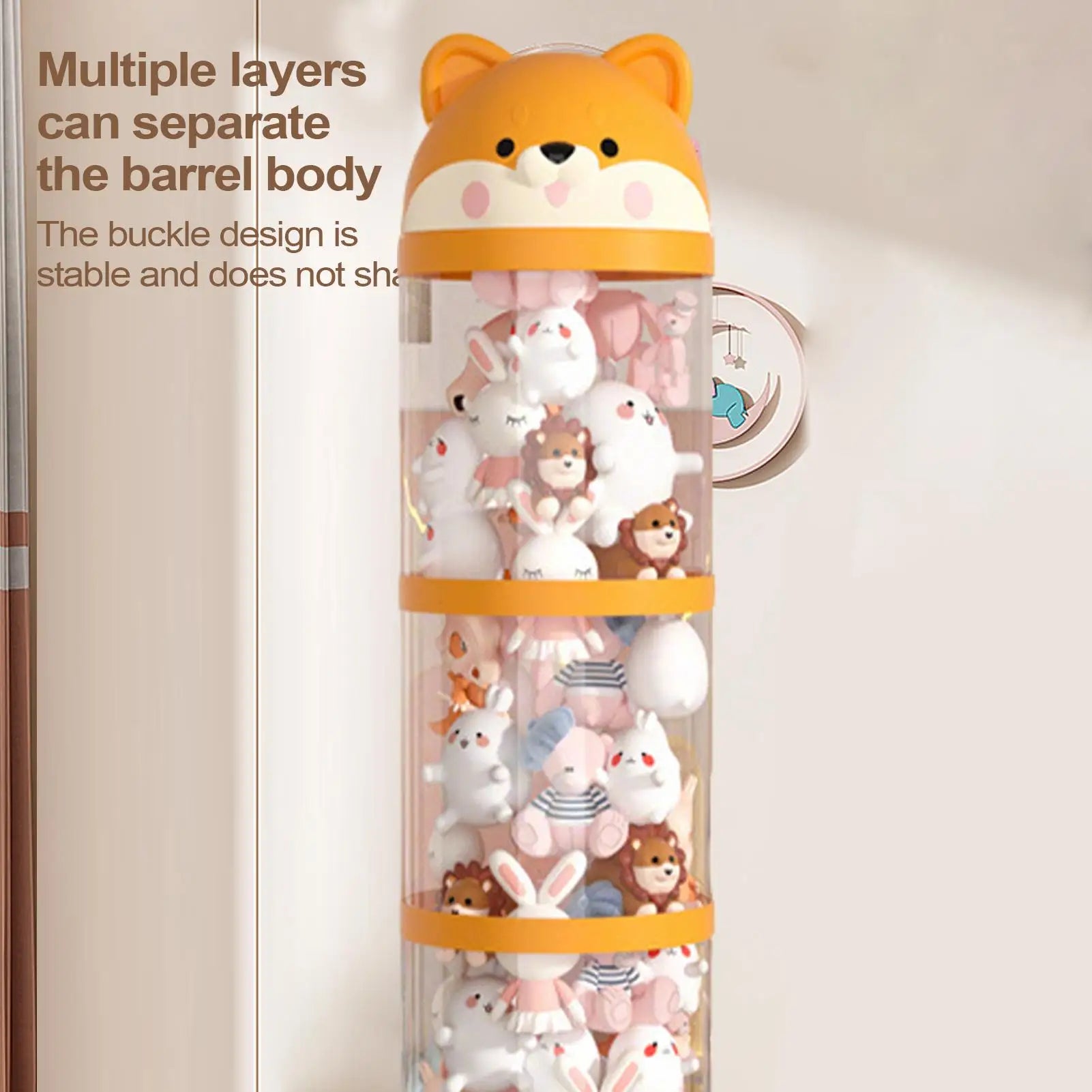 Stuffed Animal Holder Plush Storage Organizer Toy Tube Cute Tube Stuffy Holder Clear Container Large Capacity Home Decor bucket Oasis Select