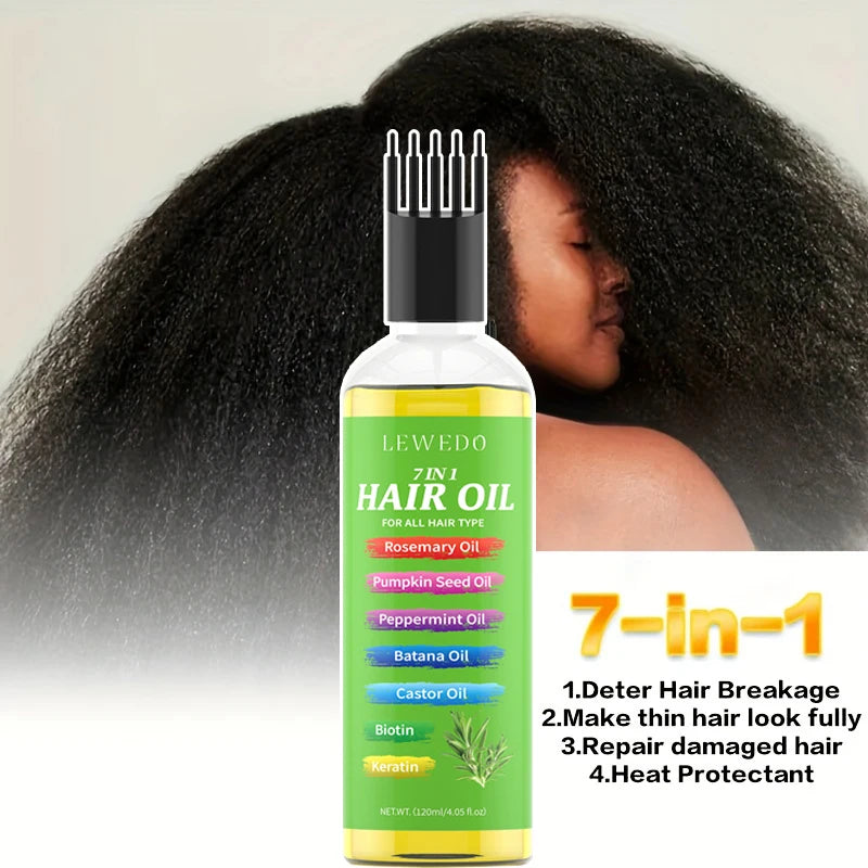 LEWEDO 7-in-1 Hair Growth Oil – Rosemary, Biotin & Keratin