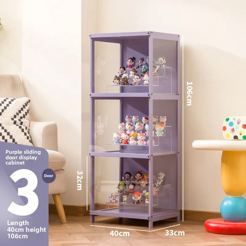 Figure display cabinet Transparent pain cabinet Suitable for Lego model building block Toy doll bag blind box storage rack Oasis Select 40 long three doors