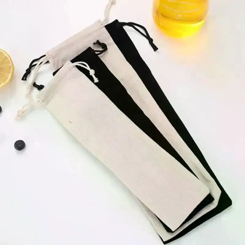 Cotton Linen Drawstring Storage Bag | Dustproof Utensil Pouch