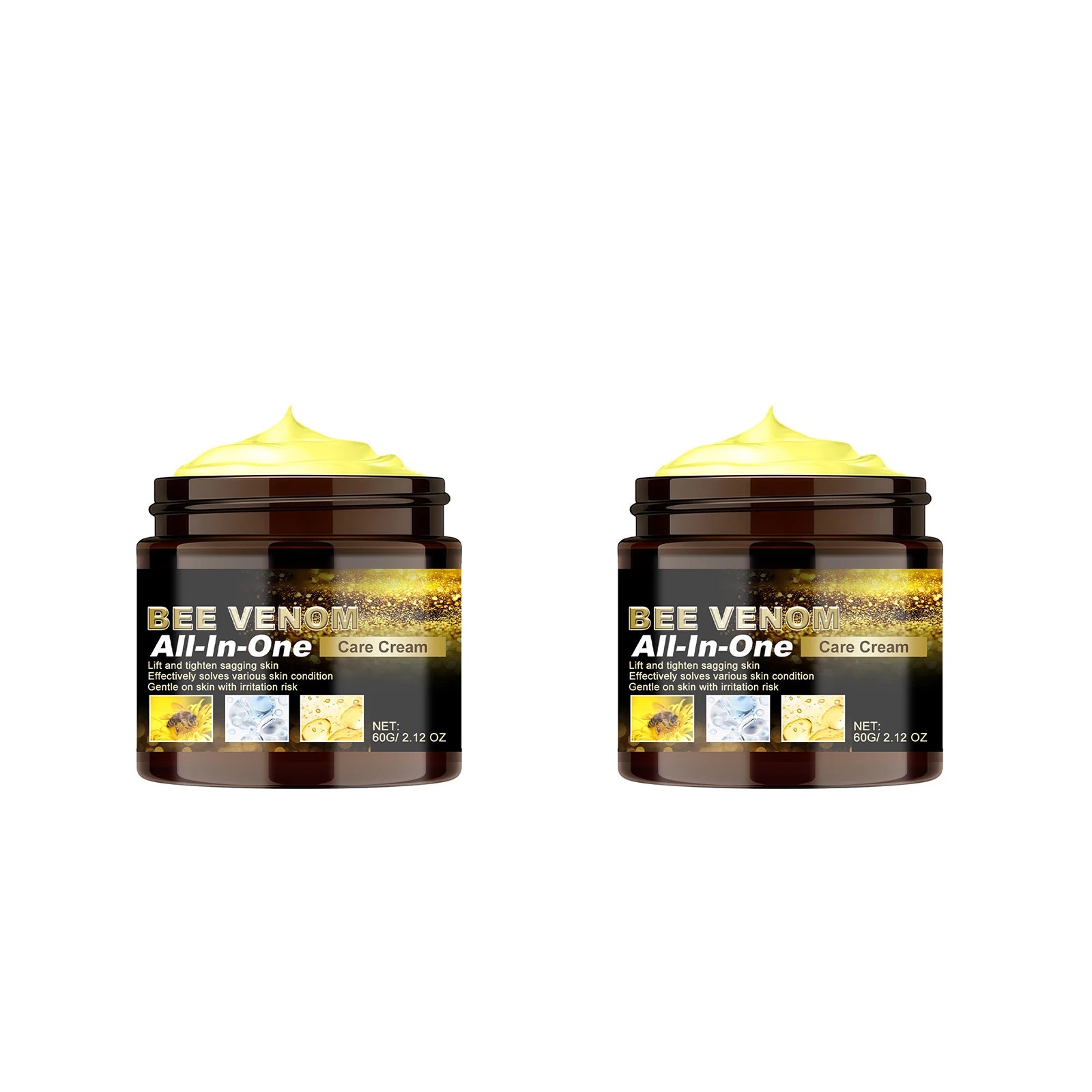 Bee Venom Care Cream Multi Effect All-in-One Lifting Tightening Cream Improve Sagging Skin Rejuvenation Repairing Skin Care 60g Oasis Select 2pcs