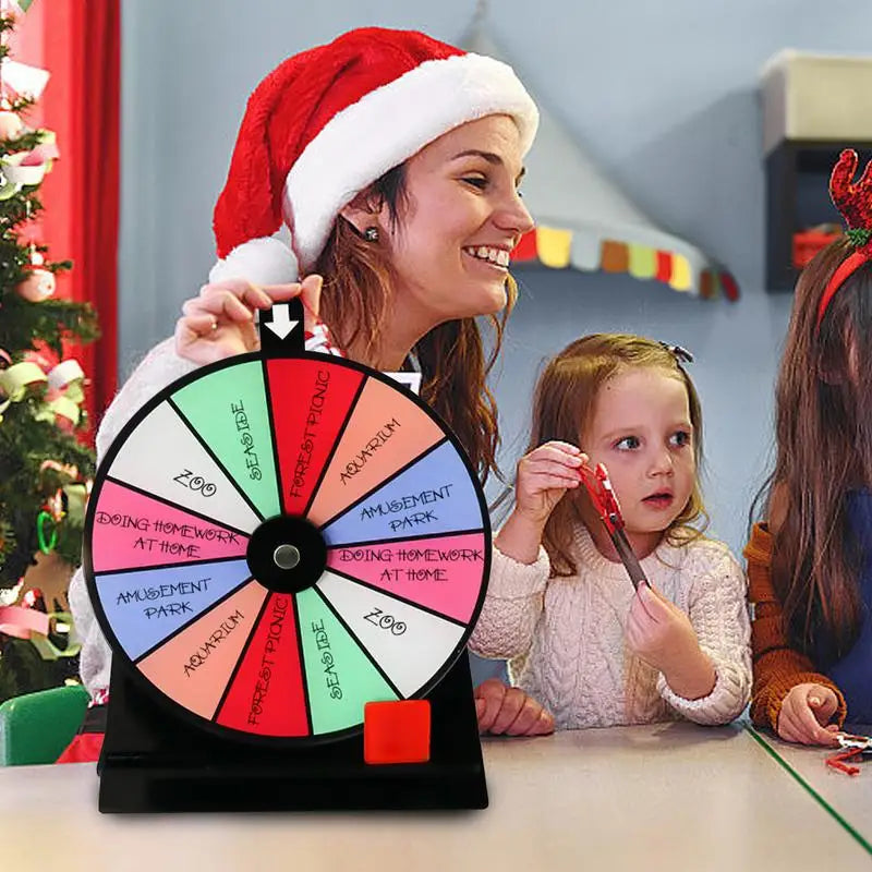 Prize Wheel Non-slip Wheel of Fortune Game Spinner with Stand Erasable Acrylic Board Roulette Wheel 12Slots Tabletop Prize Wheel Oasis Select
