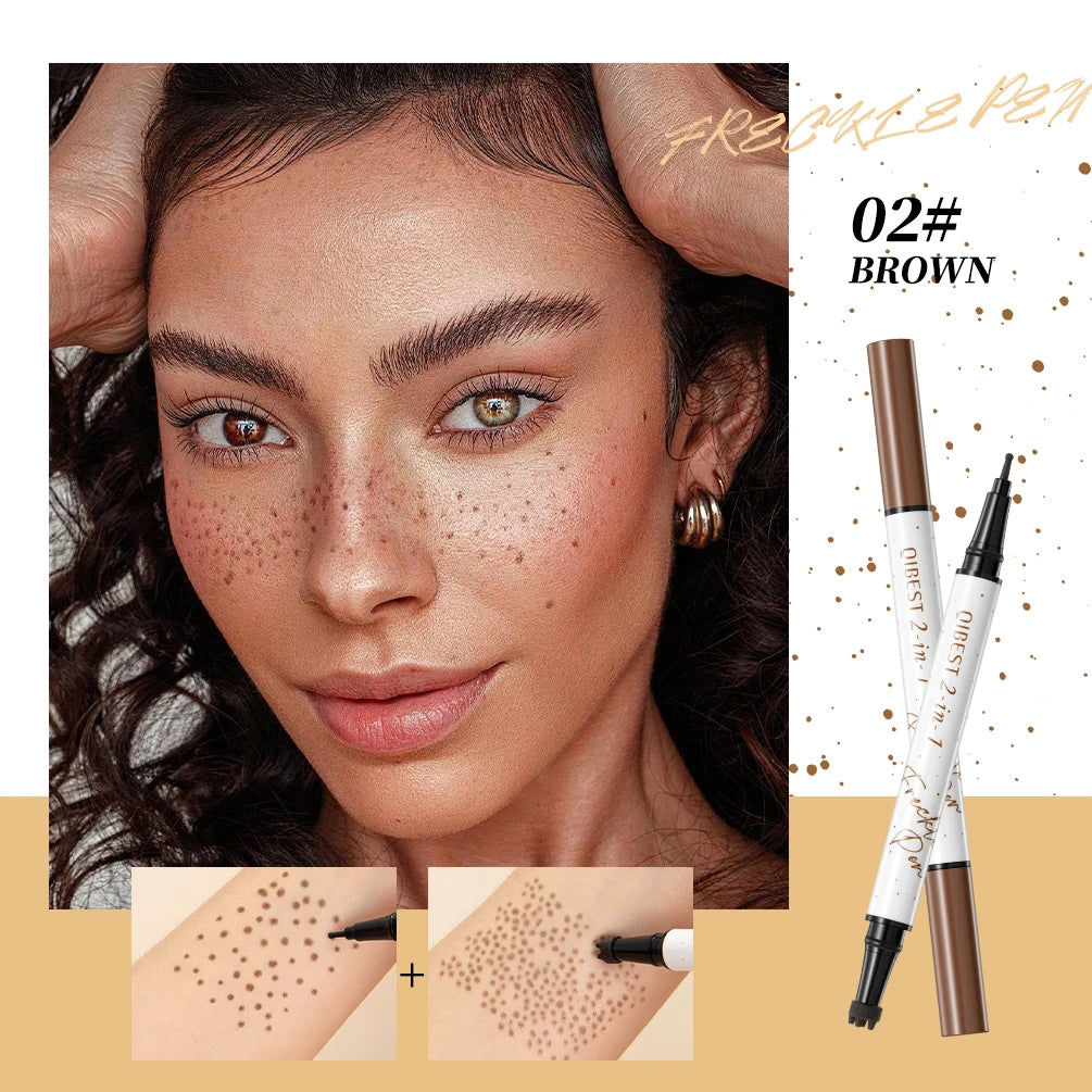 QIBEST 2-in-1 Freckle Stamp Pen – Waterproof Natural Look