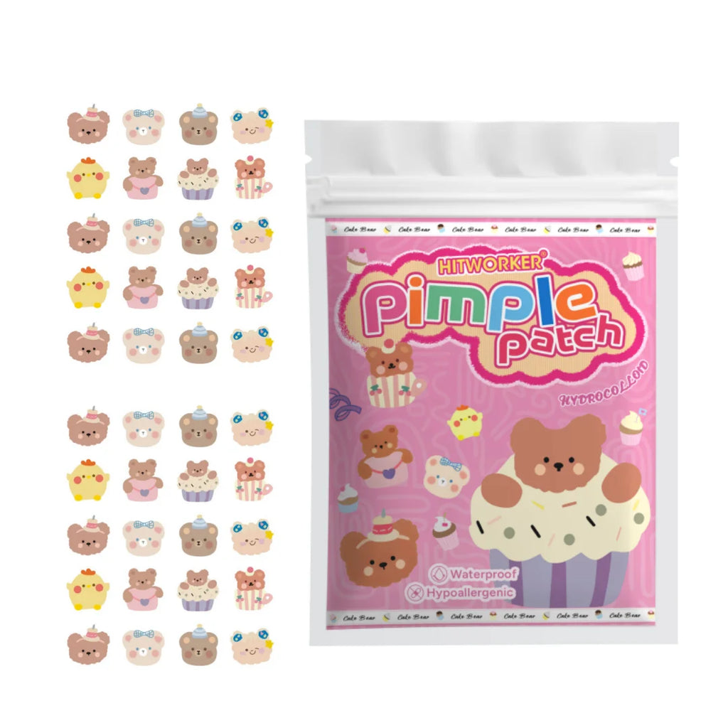 Cute Bear Design Hydrocolloid Acne Patch Light Breathable Concealer Mild Non-Irritating Solution for Pimples Oasis Select 80pcs