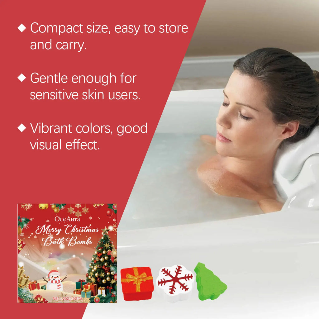 Bath Bombs Christmas Bathing Spa Rich Essential Oil Relieve Dry Skin Oasis Select