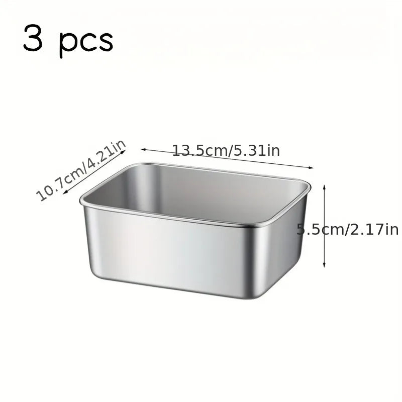3Pcs Air Fryer Baking Mold Set, Non-Stick Aluminum Tray for Cake Cookie Bread, Rectangular Baking Pan, Kitchen Baking Essentials Oasis Select