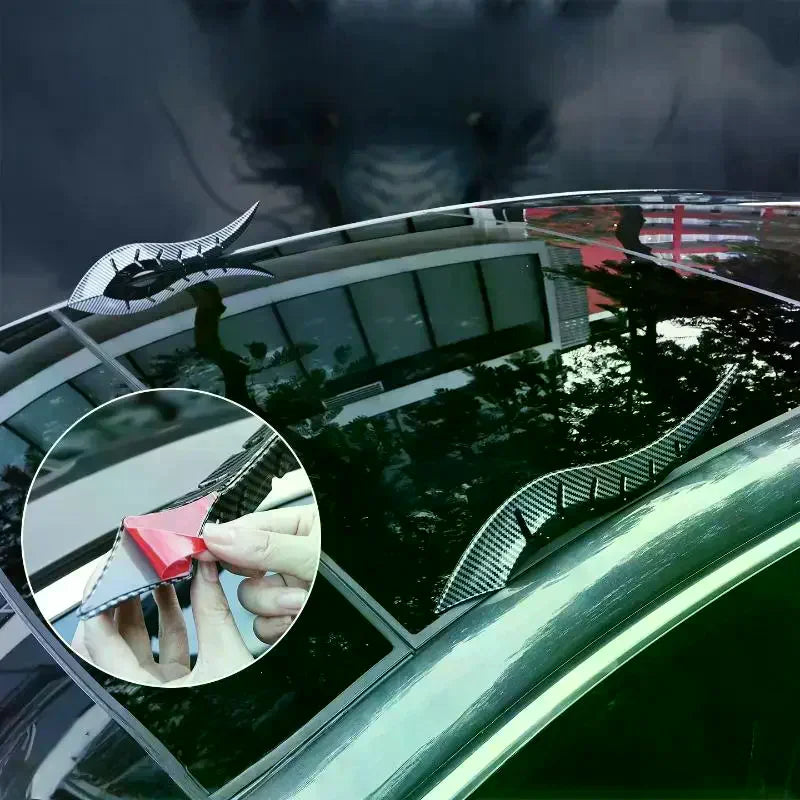 2Pcs Personalized Universal Car 3D Dragon Horn Roof Decoration Creative & Cool Car Exterior Accessories With 3D Ox Horn Stickers Oasis Select
