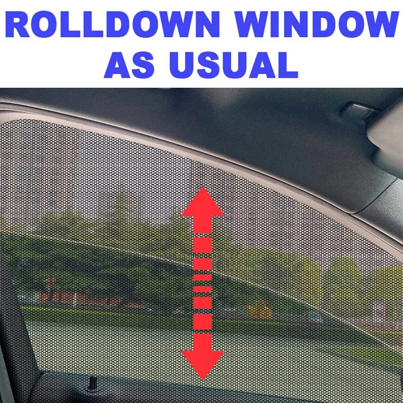 4 PCS Car Window Shades, Stretchy Mesh Front Rear Side Window Sun Shades For Heat Block UV Protection Oasis Select