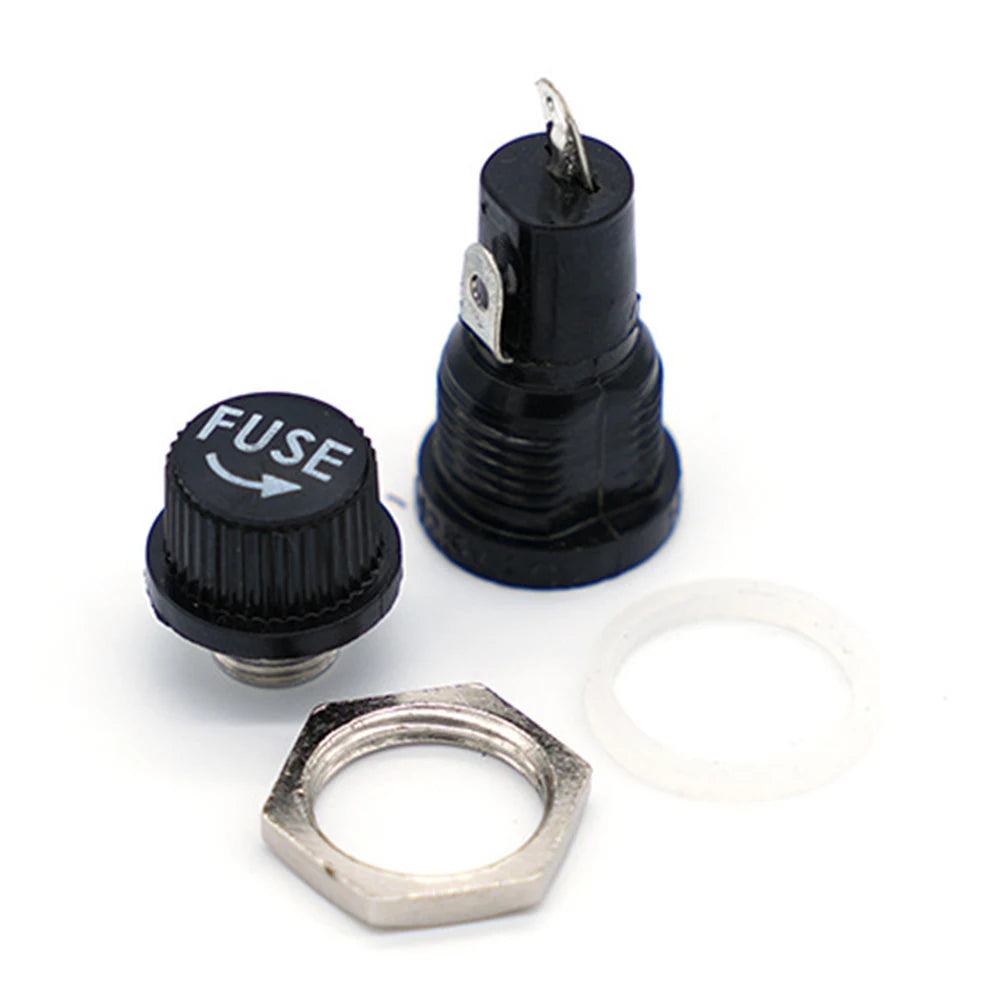 10pcs Fuse Holders 5x20mm Insurance Tube Socket Fuse Holder Glass Fuses 10A 250V For Insurance Panel Mount Oasis Select